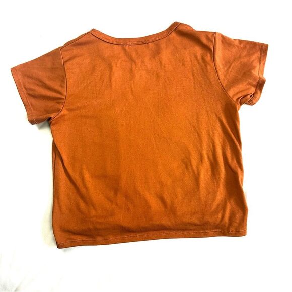 Lily Bleu Sunshine Happy Face Brown White Girls Short Sleeve tee shirt Sz 8 - Picture 4 of 9